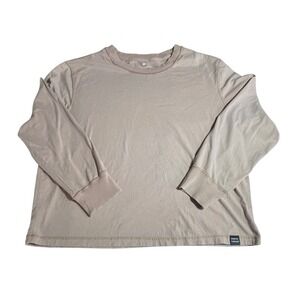 NORML THREADS Mens Tan Long Sleeve Crewneck T‎ Shirt Size L Cotton Blend Casual